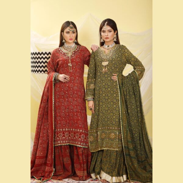 Emerald Green \red Gharara set