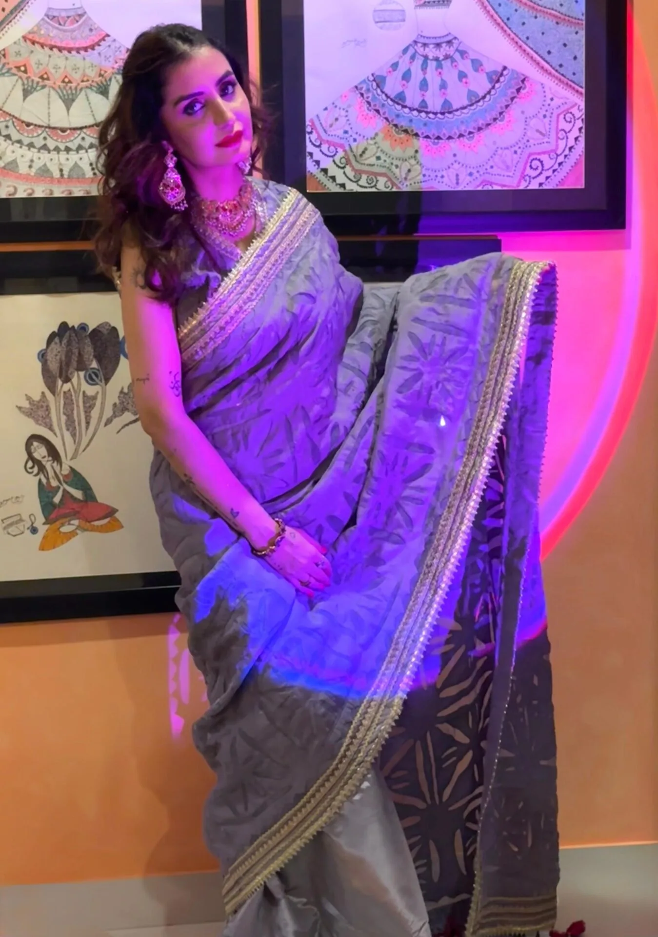 Lilac Saree - Image 6