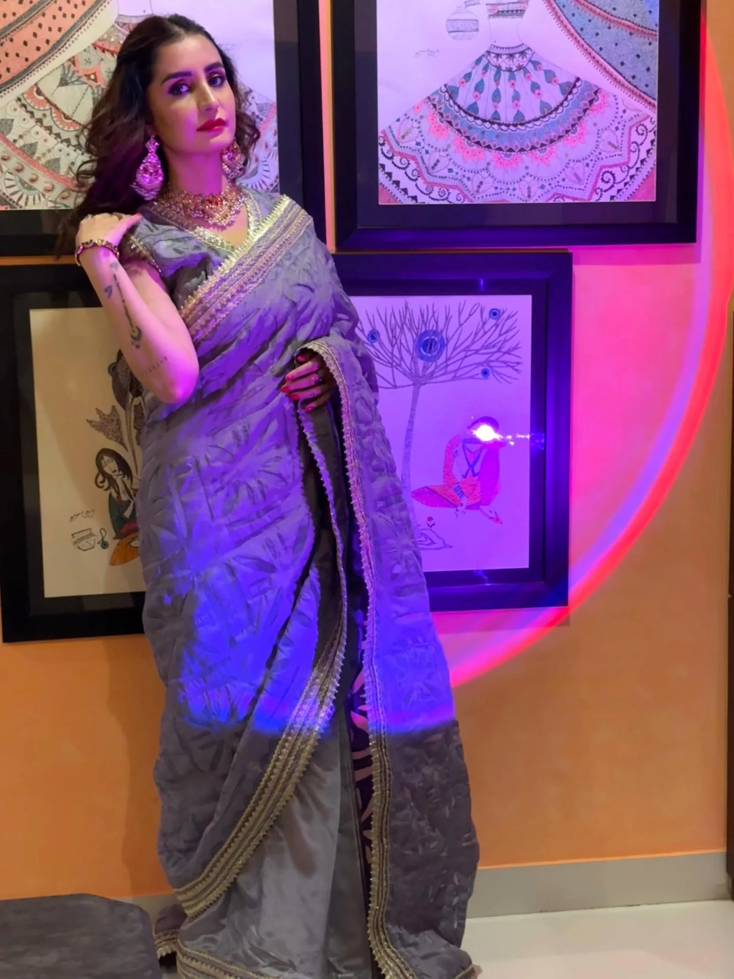 Lilac Saree - Image 4
