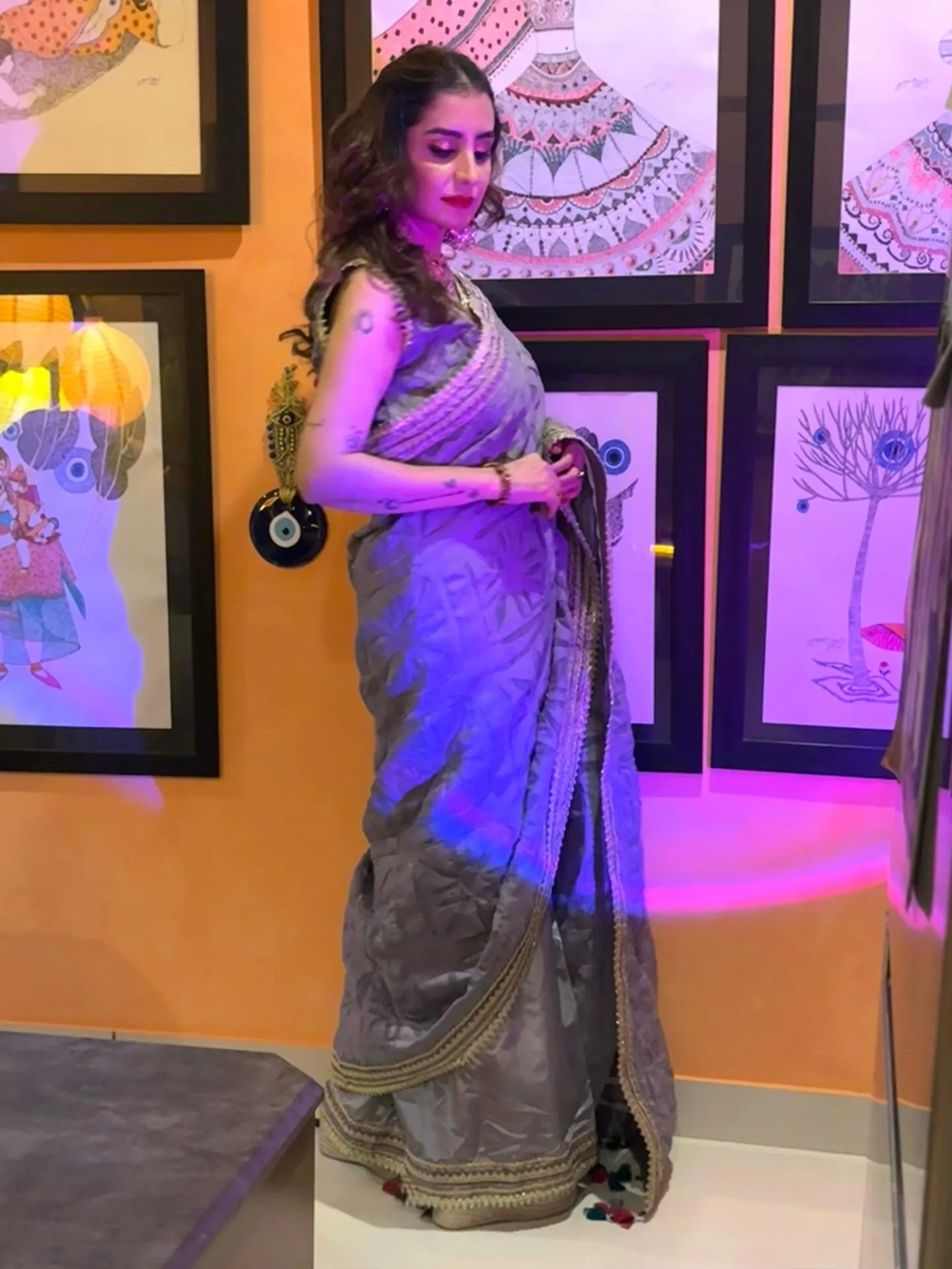 Lilac Saree - Image 9
