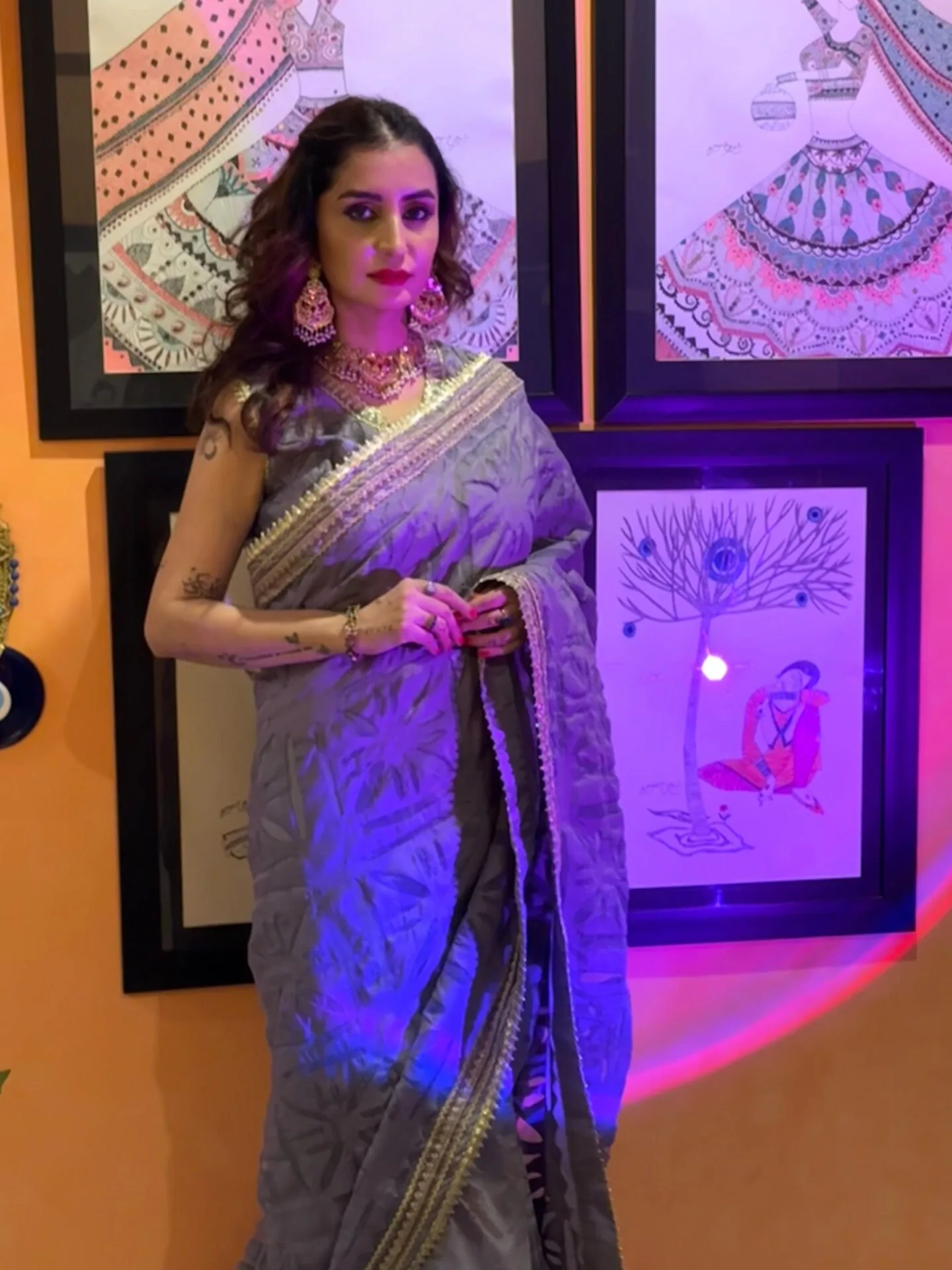 Lilac Saree - Image 3