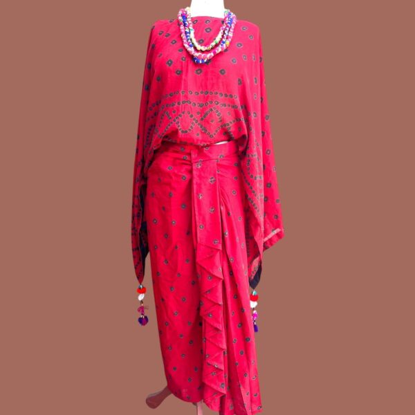 Crimson Chunri Sarong