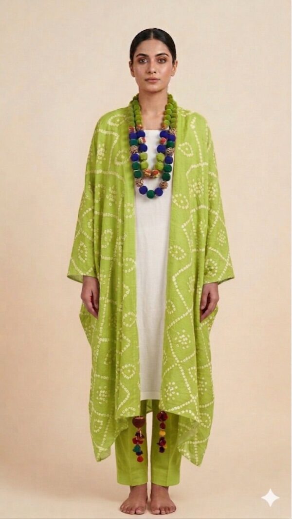 🌿Mint Green Chunri Kaftan Shrug