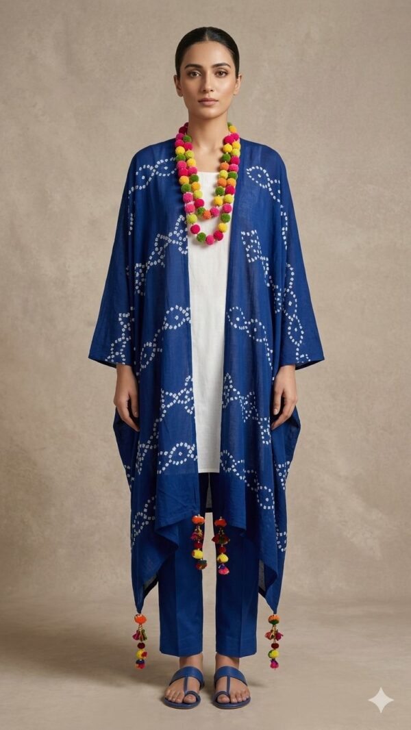 Royal Blue Chunri Kaftan Shrug