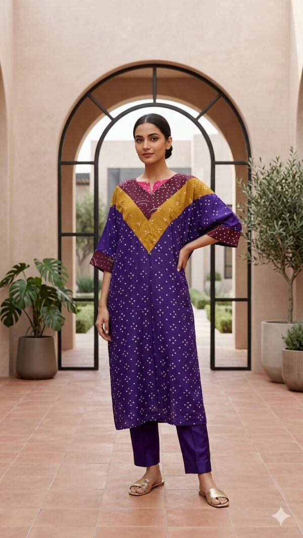 Deep Purple Chunri Kaftan