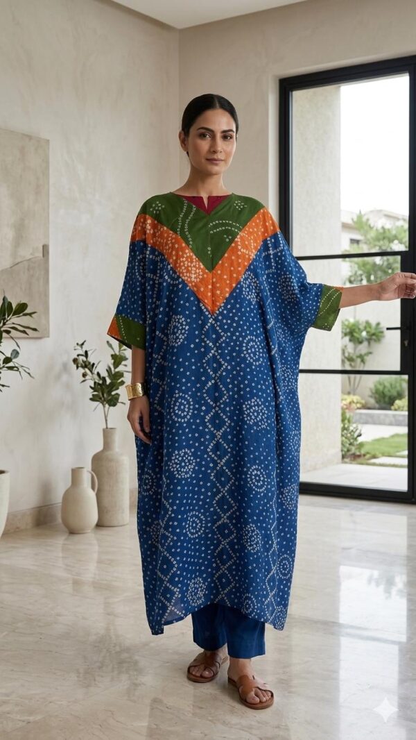 Royal Blue Chunri Kaftan