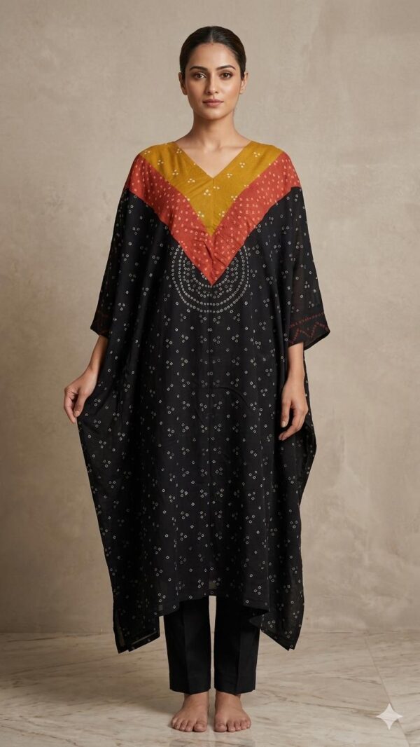 Classic Black Chunri Kaftan